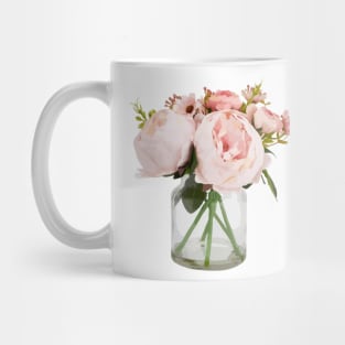 Peonies Vase Illustration Mug